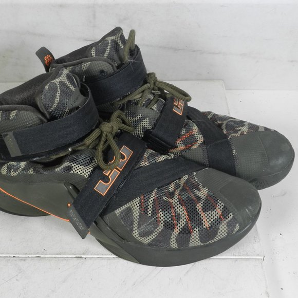 Nike Lebron Soldier 9 Premium Green Camo Men's Shoes Size 13(749490-303)